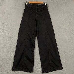 We The Free Just Float On Wide Leg Flare Jeans Women's Size 27 Black High Rise